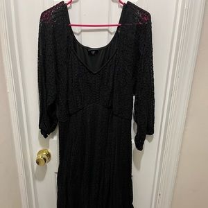 Torrid size 3 black lace knee-length dress